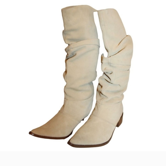 CHINESE LAUNDRY Womens Suede Pointed Toe Low Heel Slouch BOOTS Pull-On Sz 7.5M - Picture 2 of 16